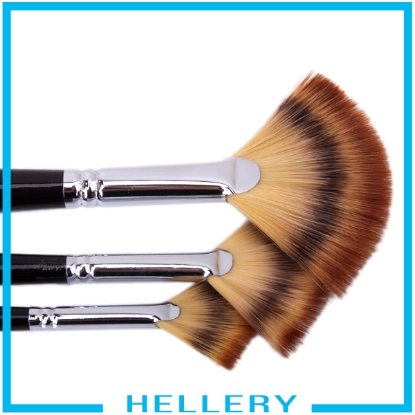[HELLERY] 3pcs Oil Acrylic Paint Brushes Fan Paint Brush Set Long
