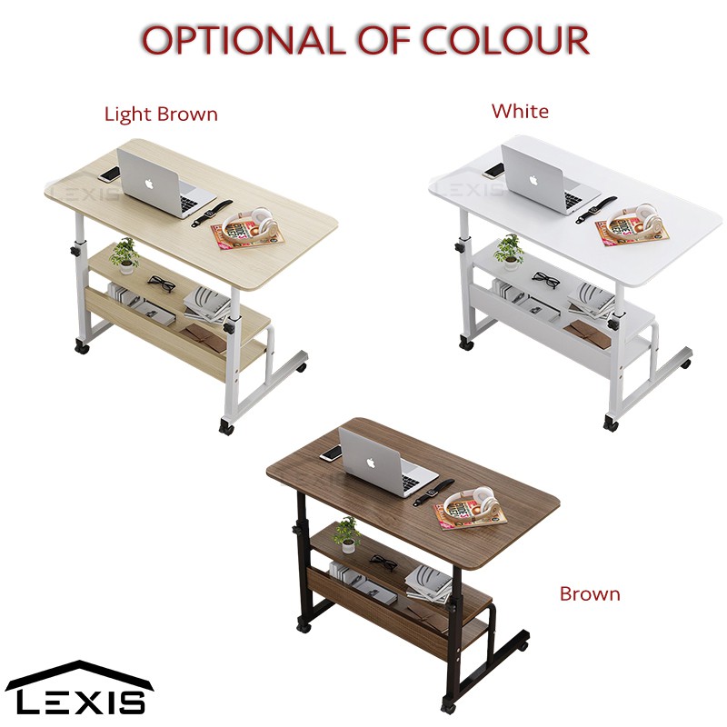(L60/80)cm Adjustable Bedside Laptop Table Sofa Side Table With Wheels