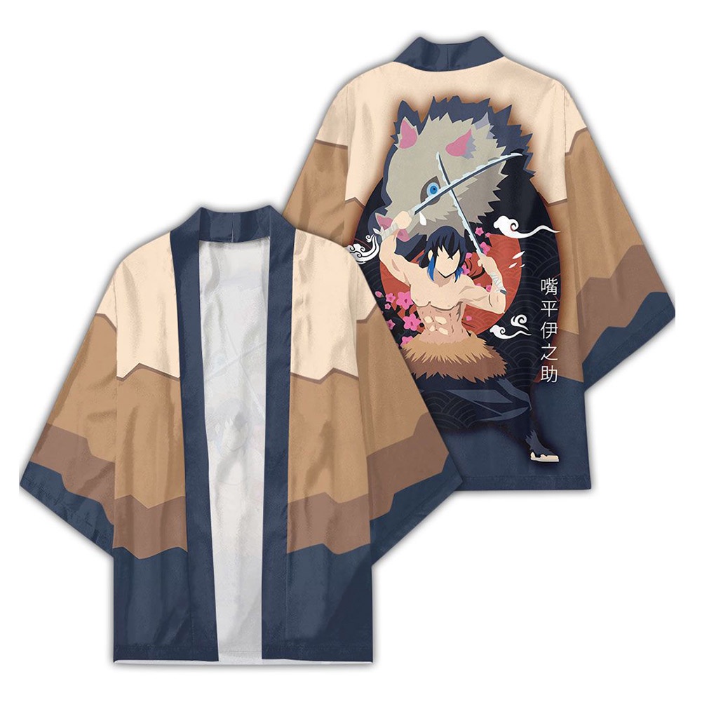 Demon Slayer Cloak Kimono Haori Anime Bathrobe Cape Kimetsu No Yaiba