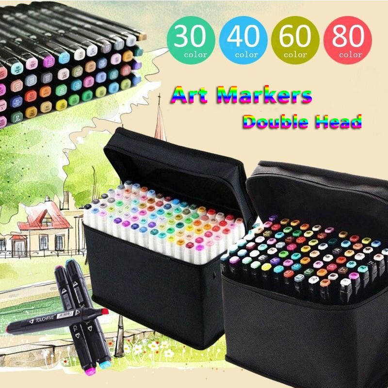 TouchFive 30/40/60/80 Colors General Marker Set Copic Markers Shopee