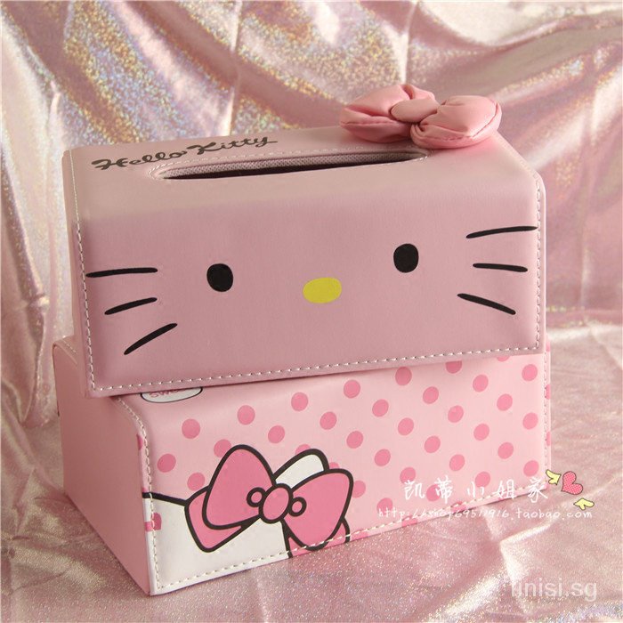 Cute Cartoon Hello Kitty Tissue Box Paper Box Long Tissue Storage Box