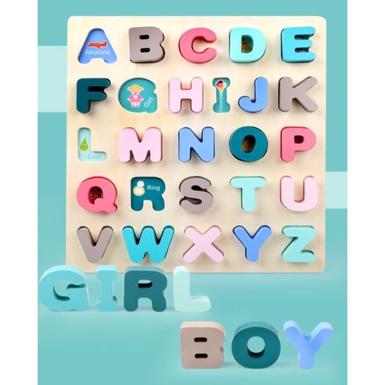 [SG 🇸🇬 Ready Stock] Educational Toys Wooden Puzzle Learn Alphabets