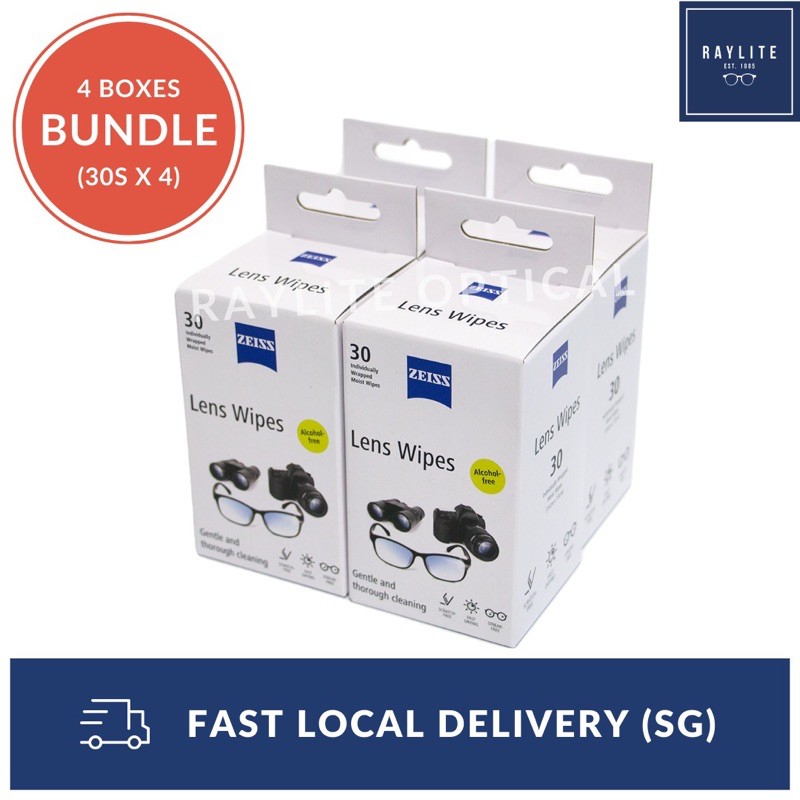 [Bundle] ZEISS Lens Wipes 30s Alcoholfree (Premoistened, individually