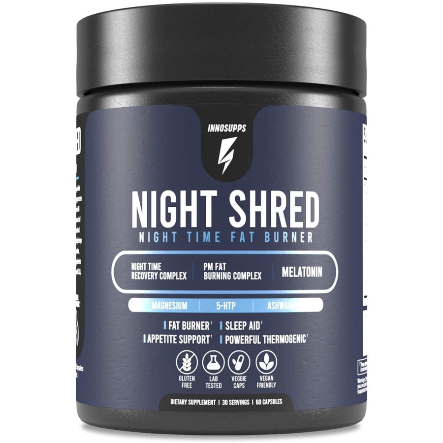 InnoSupps Night Shred 60 Vegetarian Capsules Night Time Fat Burner and Natural Sleep Support