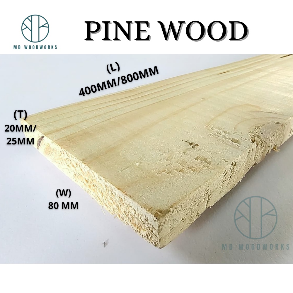 Pine Wood Plank Thickness 20mm/25mm X Width 80mm Ready To Crab Like