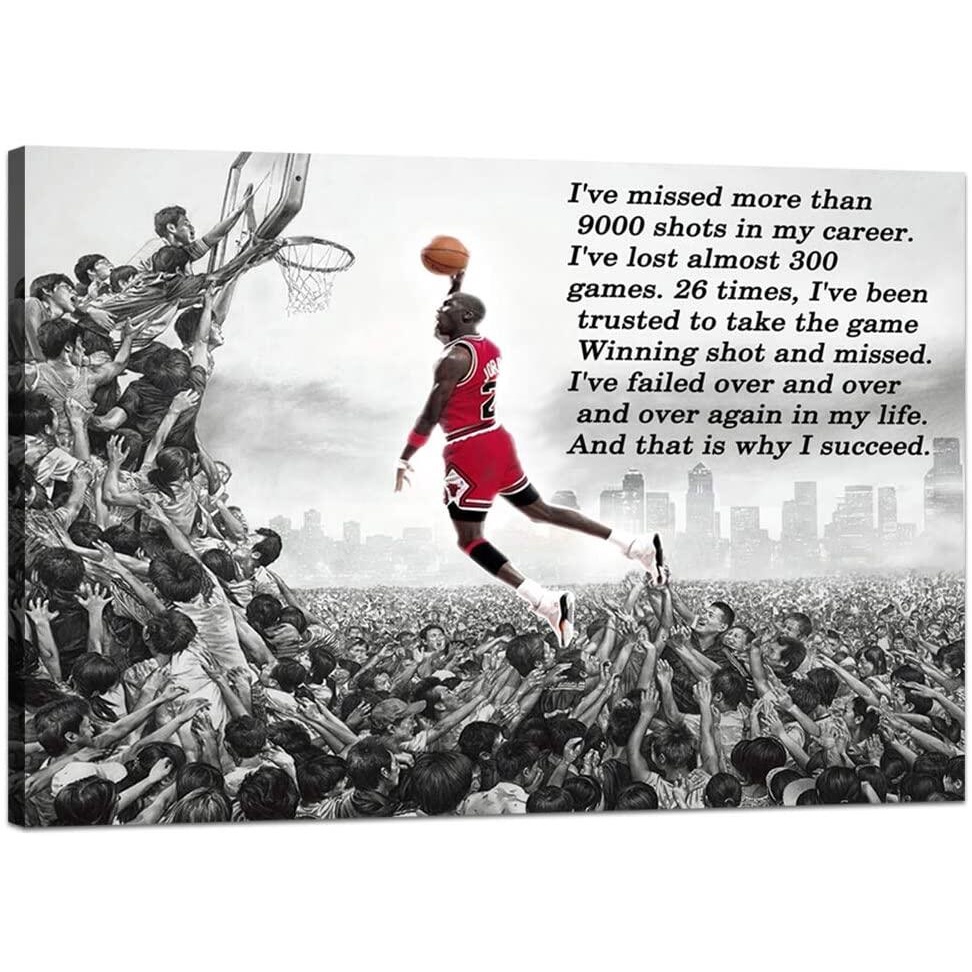 Motivational Wall Art Michael Jordan Dunks Pictures Inspirational Canvas Painting Modern