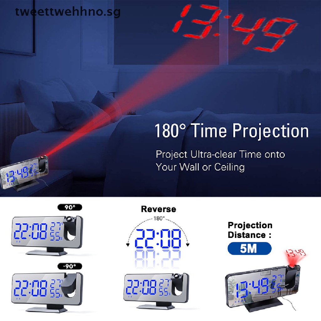 TWO Mrosaa LED Digital Alarm Clock Watch Table Electronic Desktop Clocks USB Wake up SG Shopee
