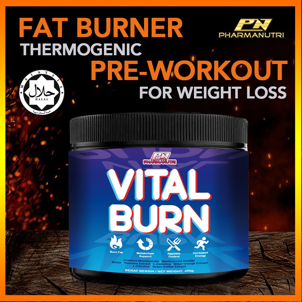 Vital Burn Halal Fat Burner / Pre Workout 400g40 ser Hologram vs