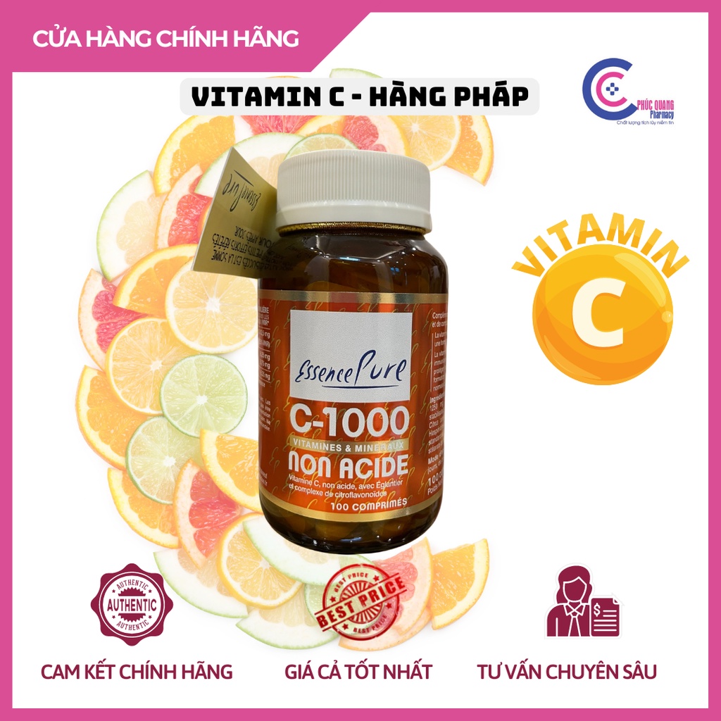 Vitamin C Pure C1000 Non Acide supplements (100 capsules) Shopee