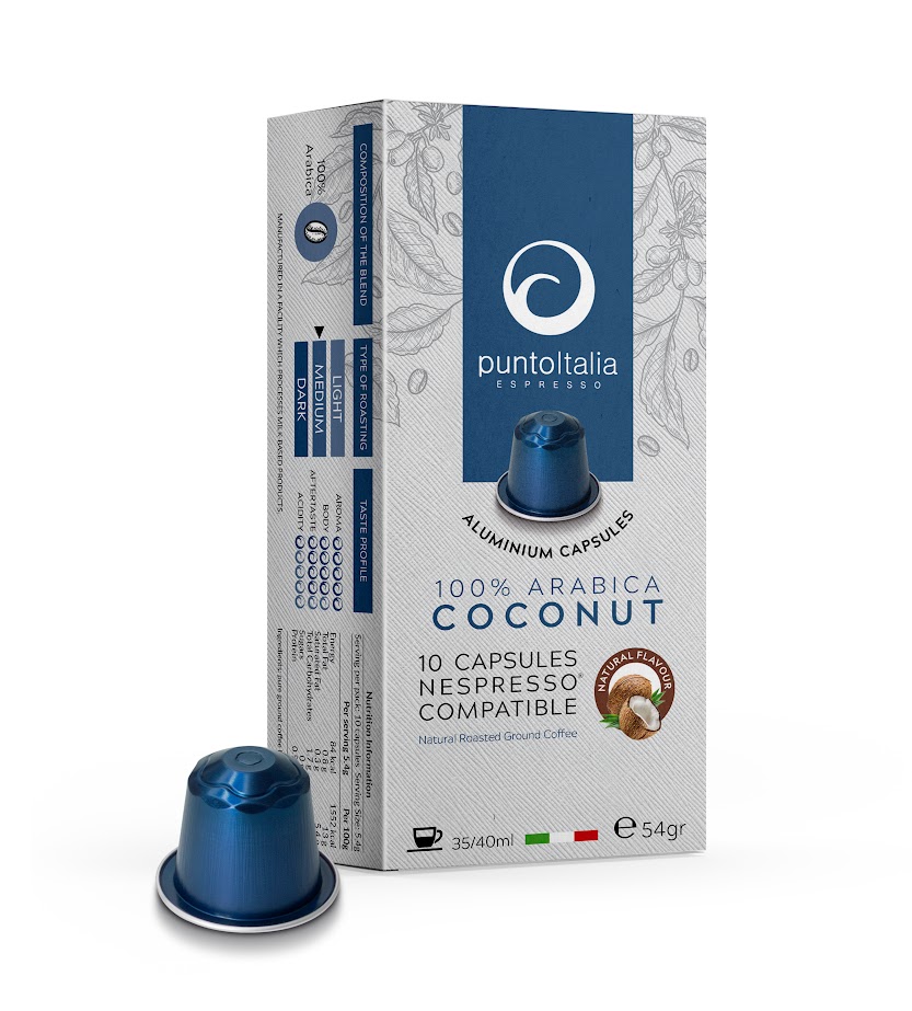 Punto Italia Espresso 100 Arabica Coconut Nespresso Flavoured