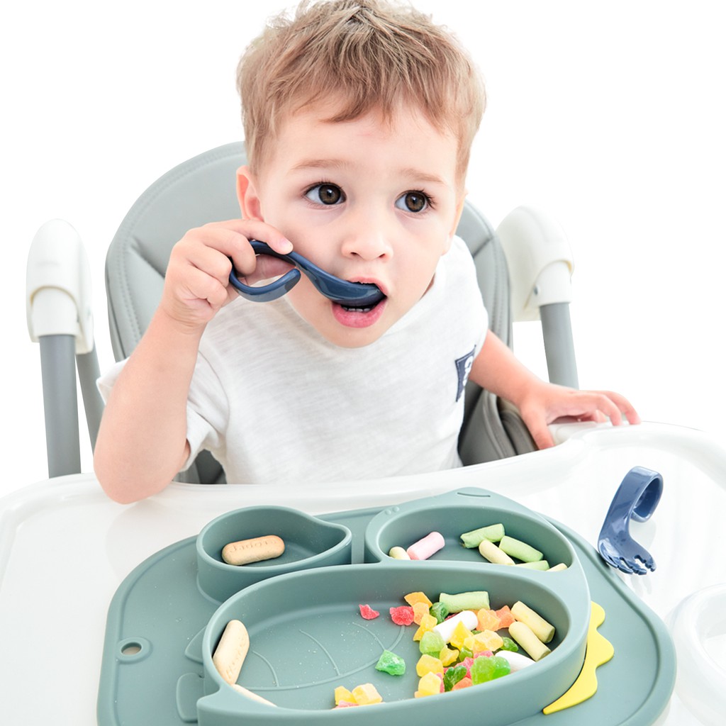 Bebamour Baby Utensils Spoons Forks 2 Sets RightHand Curved Baby