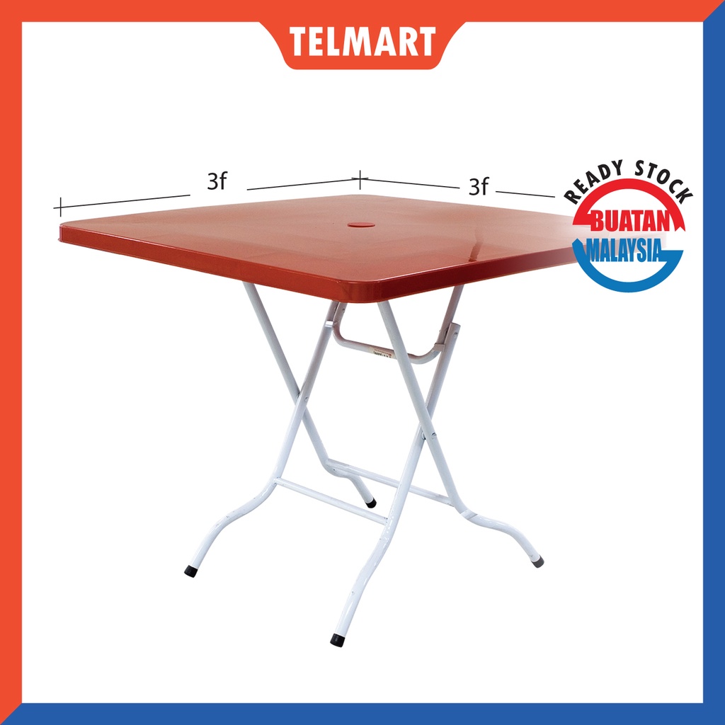 MWARE Square Foldable Plastic Table (3f x 3f) / Meja Lipat Plastik (3