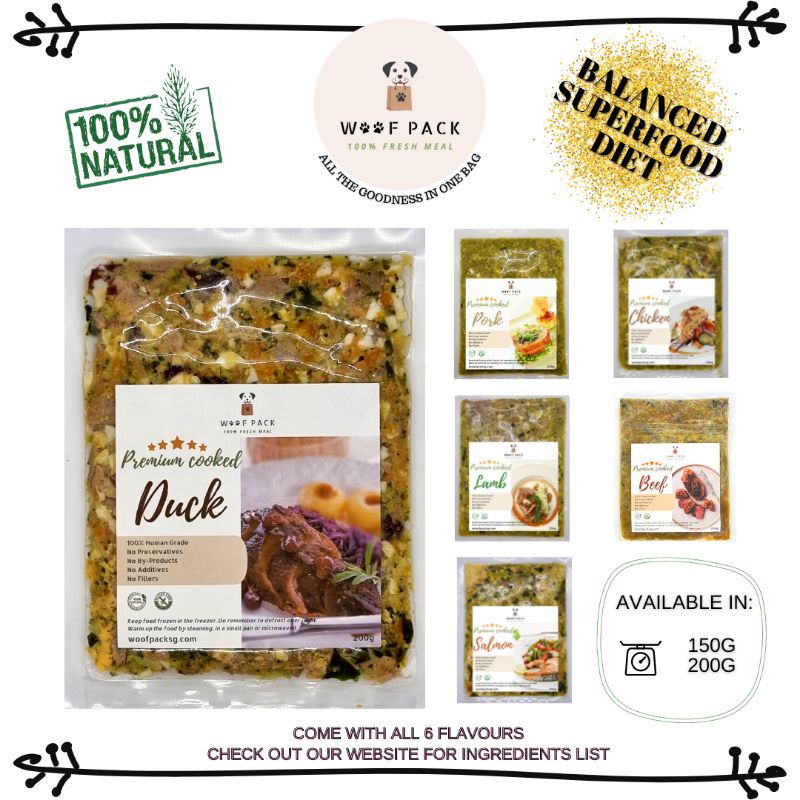 Woof Pack Premium Freshly Cooked Dog Food Trial Packs Shopee Singapore