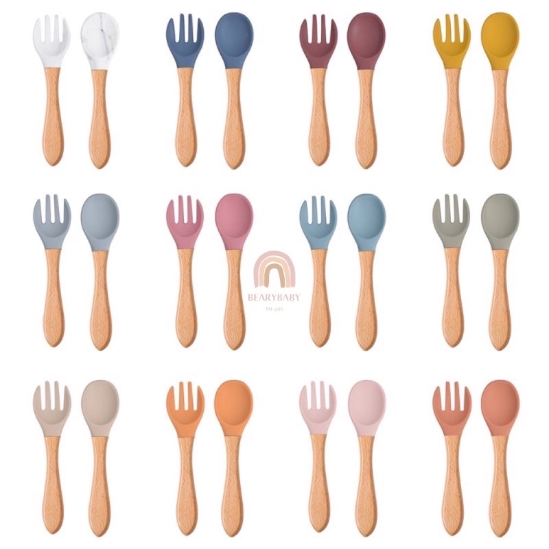 🇸🇬[SG READY STOCK] Baby Spoon Fork Set for Weaning Babies/Toddlers/Kids