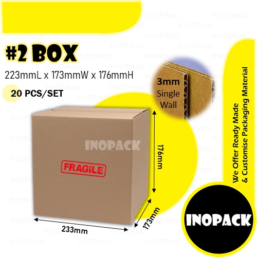 Box Size 2 Kotak Corrugated Box 20pcs Carton Box Packing Box