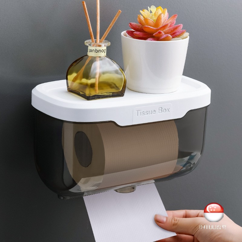【SG Ready Stock】Tissue Box Holder Wall Mounted Toilet Paper Holder