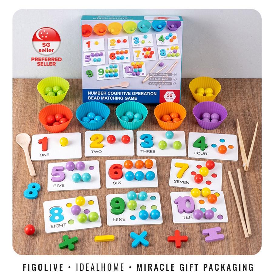 [SG Seller] Math Toys / Sorting Beads / Chopstick Spoon Training