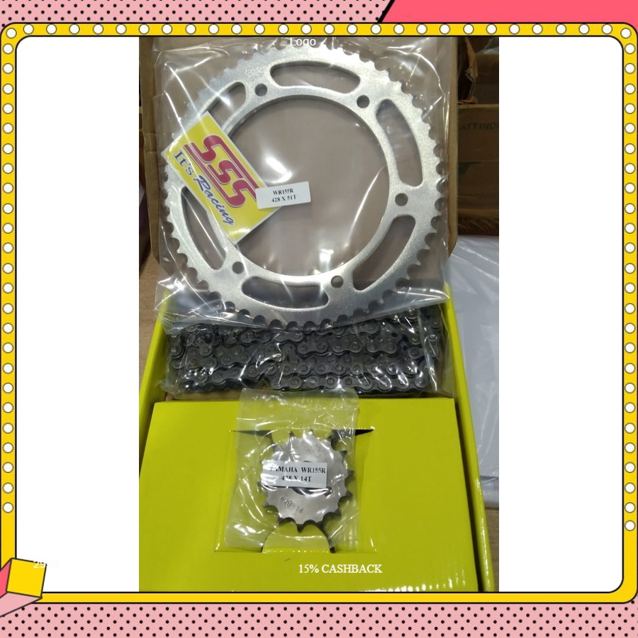 Sss Chain Kit Gear Gear Set Yamaha WR155 WR 155 Complete Gear Front