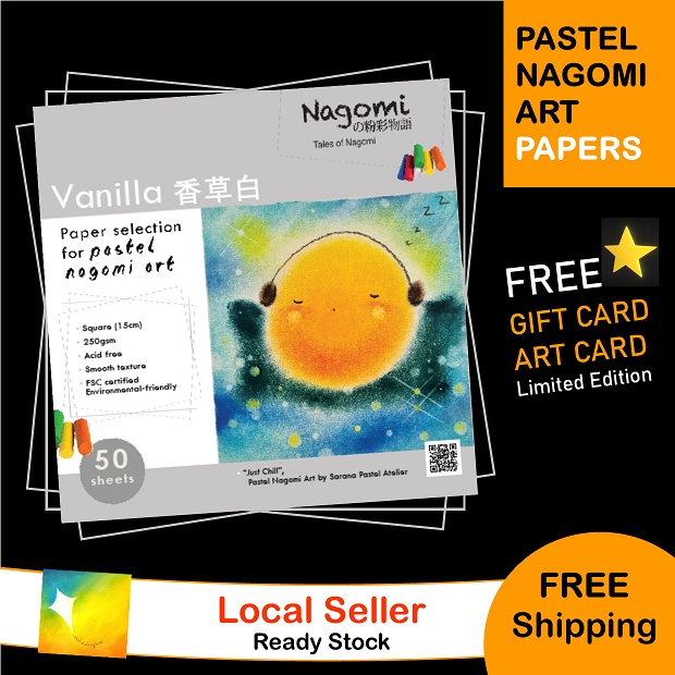 250gsm Pastel Nagomi Art Papers 15cm Square / A5 Acid free FREE GIFT CARD Sketch Drawing