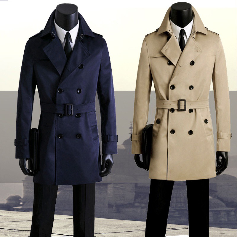 Men's slim long trench coat Shopee Singapore