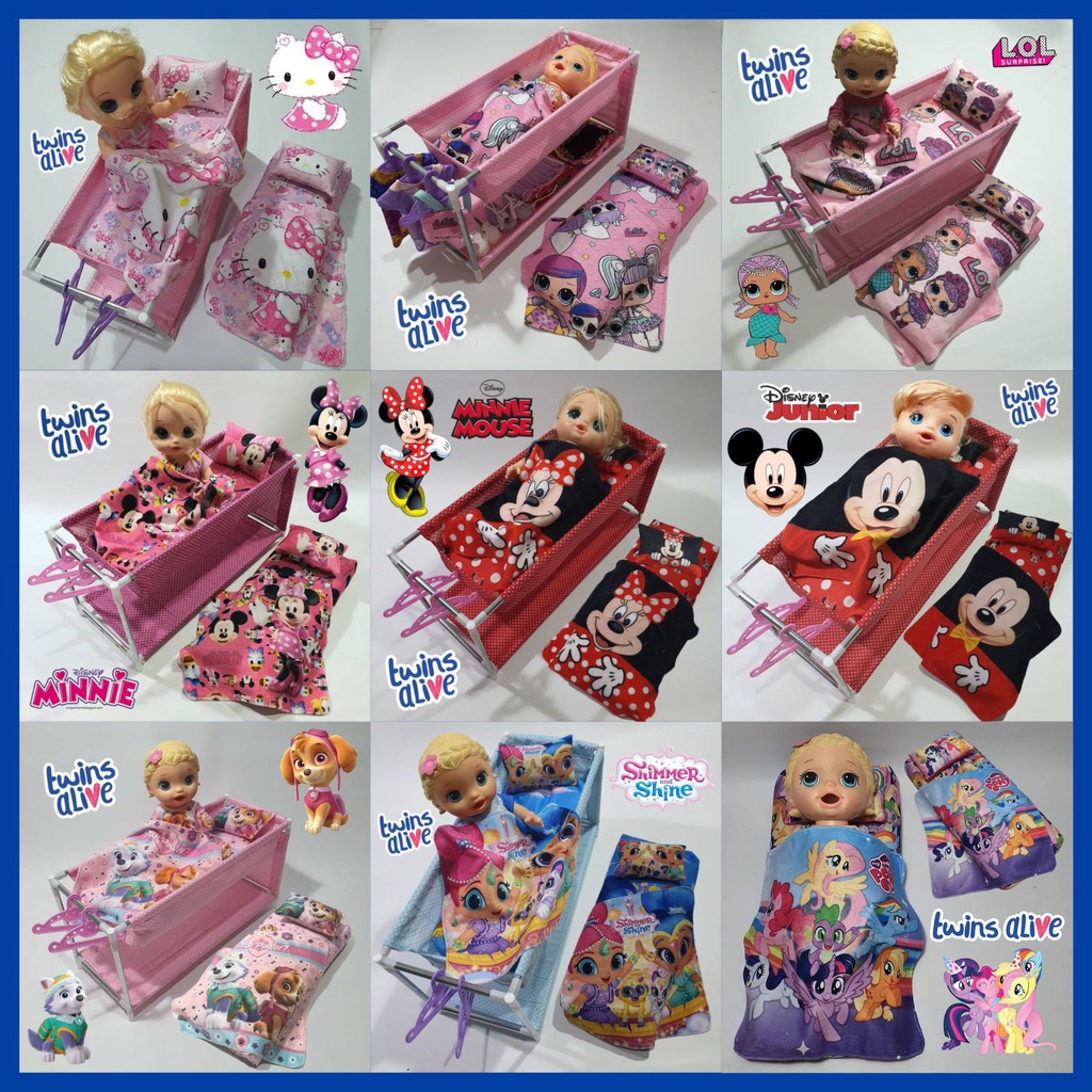 Baby Alive Doll Bed Blanket LOL Shimmer Shine Minnie Mickey Hello Kitty