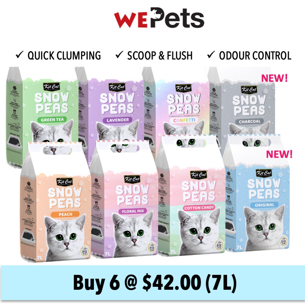 Kit Cat snow pea cat litter 7L ( 6 packs ) Shopee Singapore