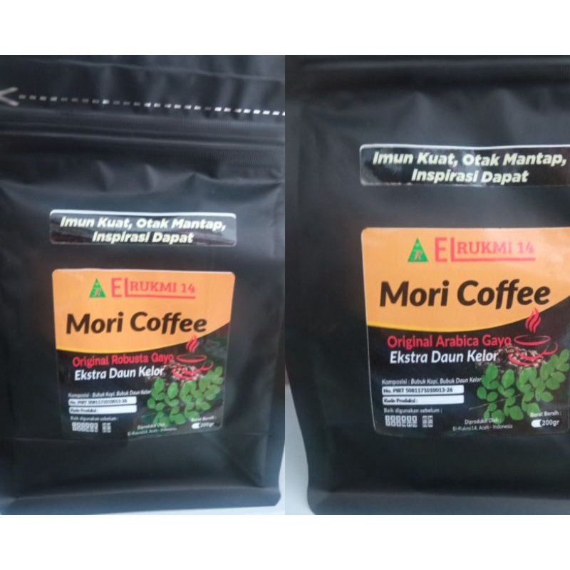 Mori Coffee Gayo Arabica / Robusta Extra Moringa Leaves 200 g Enhancer Weight Loss Shopee
