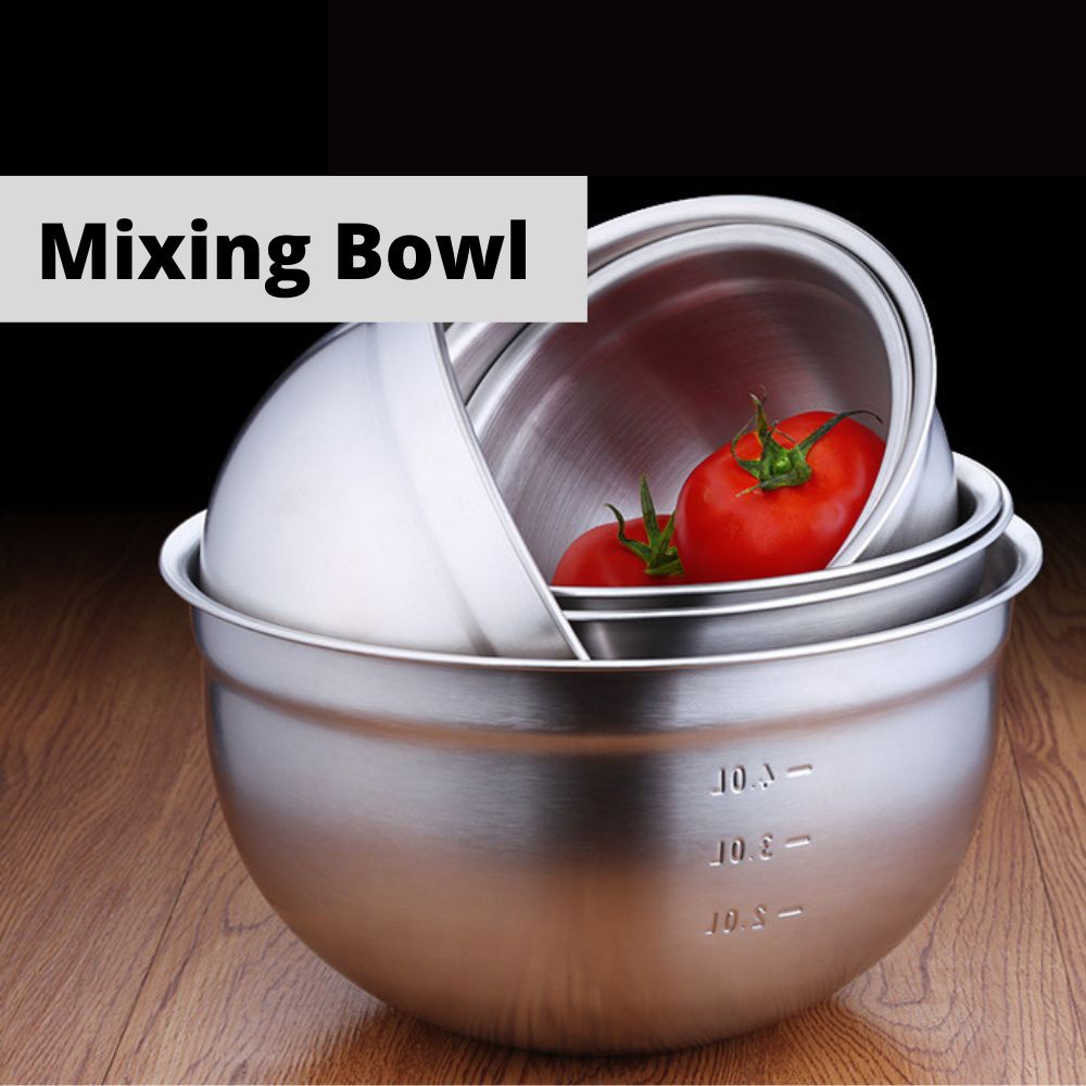 【SG】18cm 22cm 24cm 26cm 28cm Stainless Steel Bowl Deep Mixing Bowl