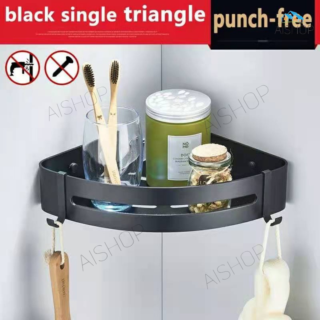 [SG Seller]Black Toilet Rack Bathroom Storage Folding Towel Rack