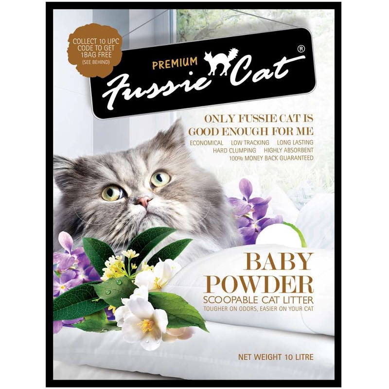 Fussie Cat Litter Baby Powder 10l Shopee Singapore