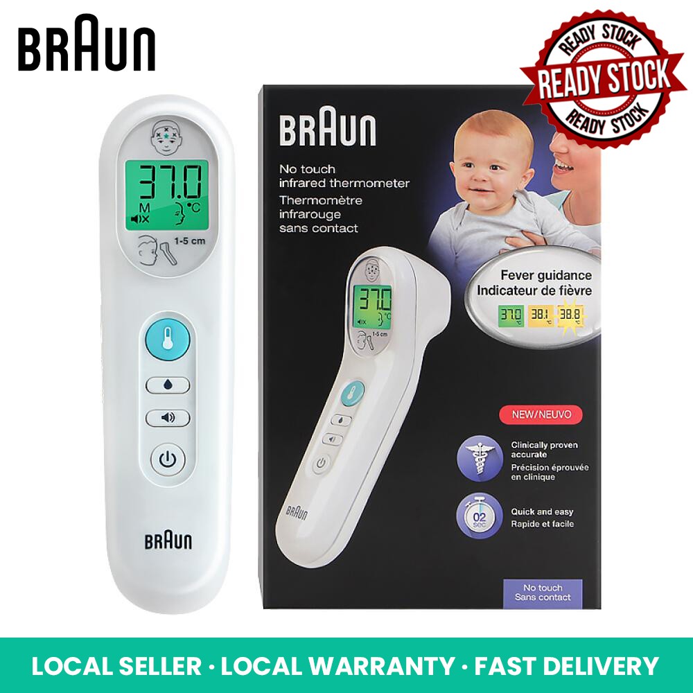 [SG Ready Stock][One Year Warranty]Braun ThermoScan No Touch Forehead Thermometer BNT100 With