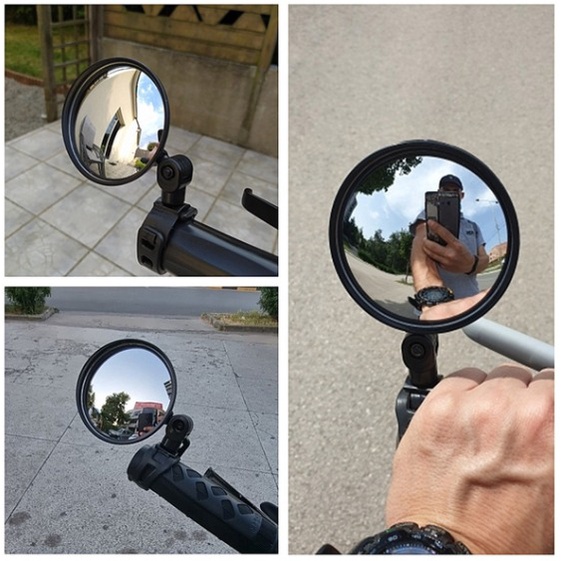 [SG SELLER] Bicycle Adjustable Round Mirror Rubber Strap Safety Blind