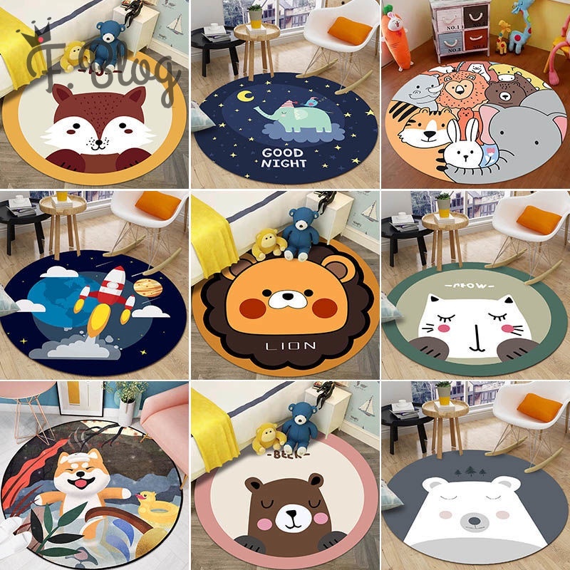 Cartoon Round Carpet Bedroom Large Area Bedside Blanket Children's Floor Mats Living Room Home