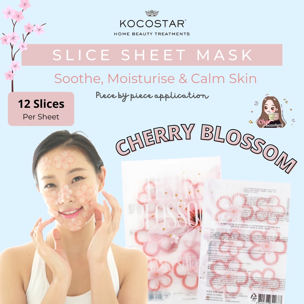 [SG SELLER] Kocostar Cherry Blossom Slice Sheet Mask (12 Slices/Sheet