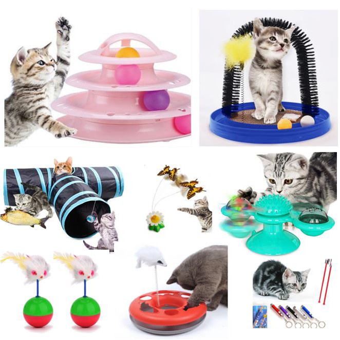 【MO】Cat Toys Pets Toy Cats Toy Catnip Ball Tunnel Multi Tier UFO Disc