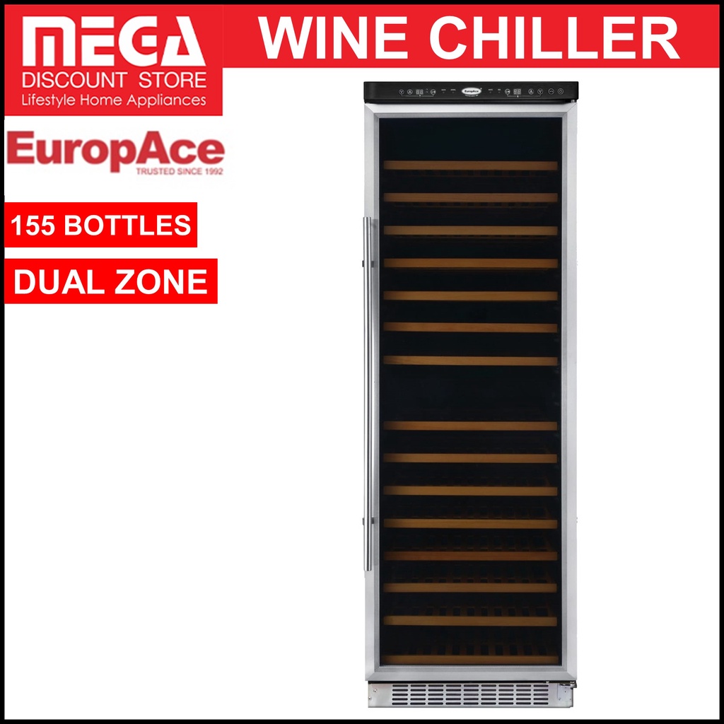 EUROPACE EWC 6155S 155 BOTTLES DUAL ZONE WINE CHILLER (EWC6155S