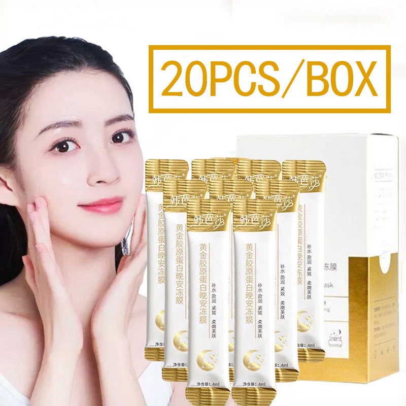 [20PCS/BOX] Gold Collagen Jelly Sleeping Mask Antiaging Moisturizing