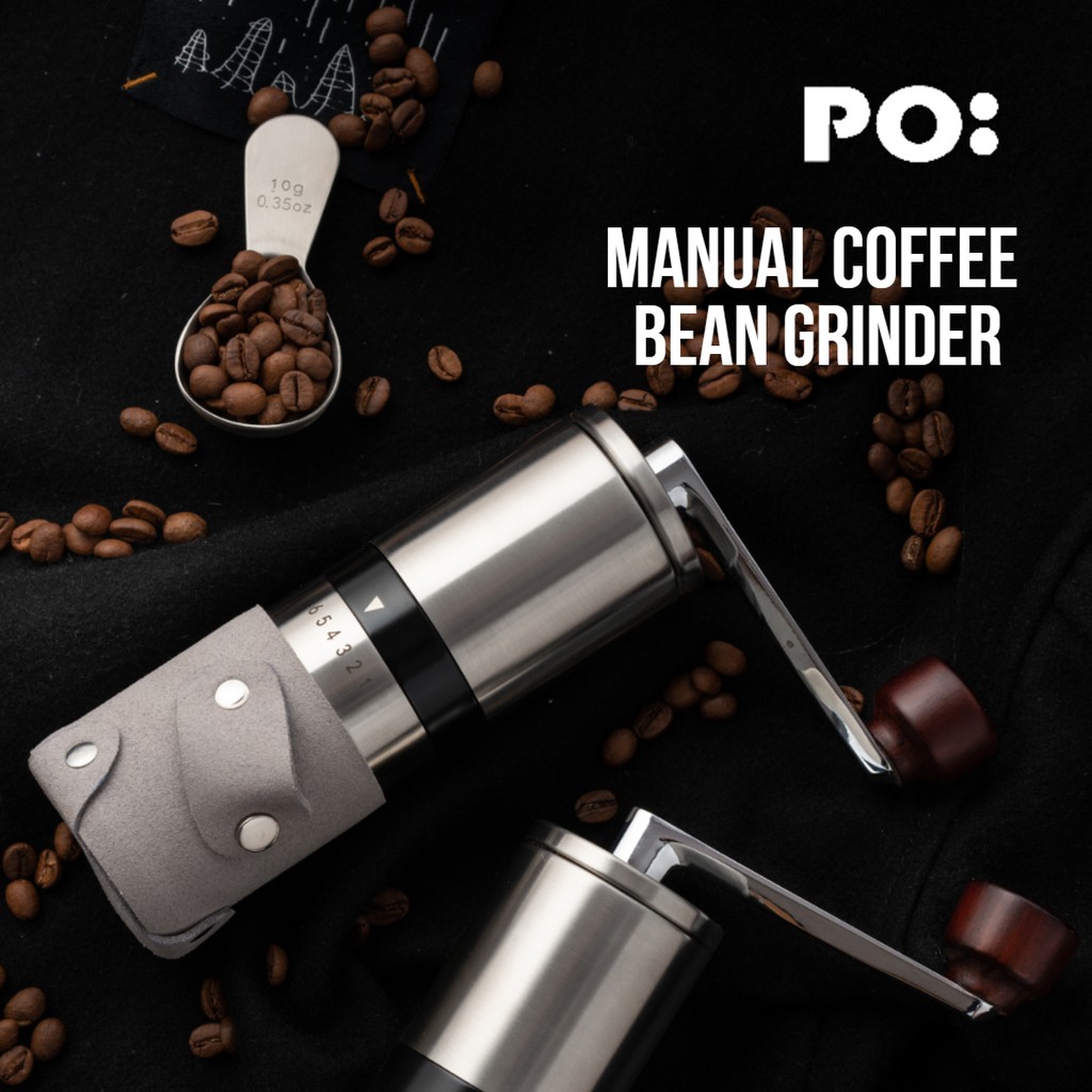 PO six grades adjustable Manual Grinder Portable Hand Coffee Grinder