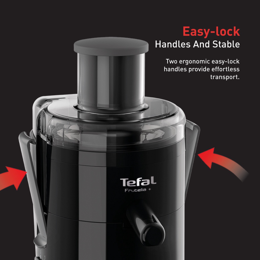 Tefal Frutelia Plus Juicer with Stainless Steel Filter ZE3708 compact, 950ml pulp collector