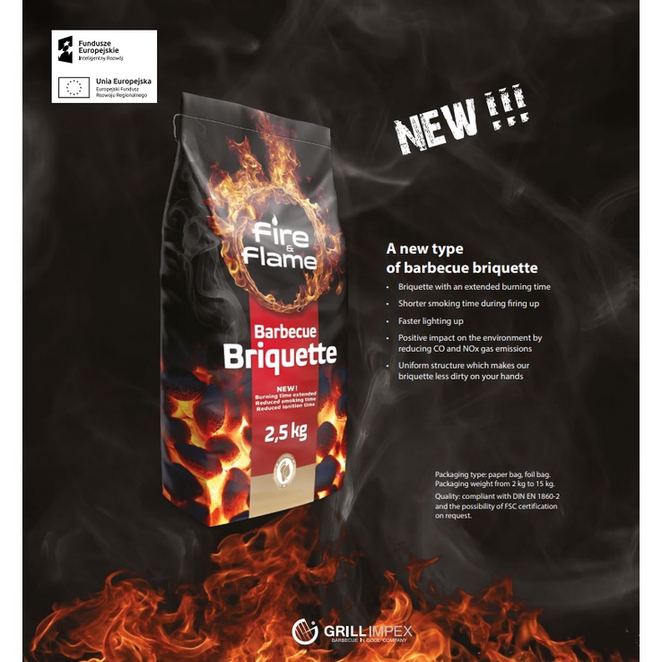 Home Essential Fire Flame Charcoal Briquette For Grilling 2.5Kg