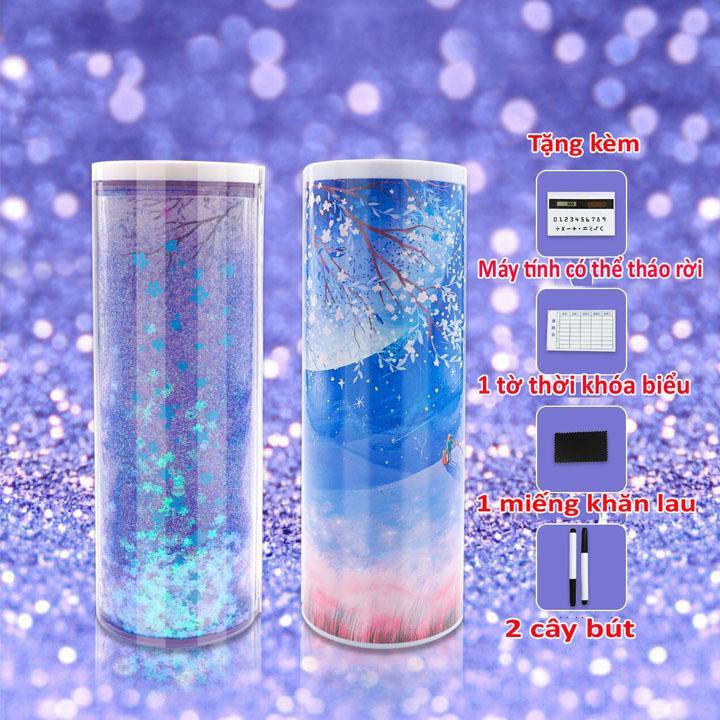 Multipurpose pen box with glitter (with computer + mirror + small