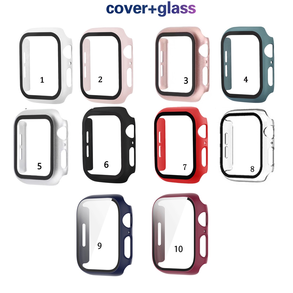 PC Case with Tempered Glass Screen Protector for Apple Watch 38mm 42mm