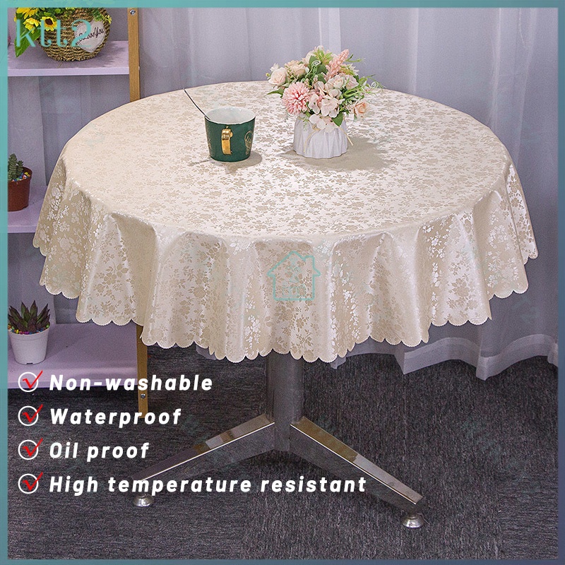 Table mat large round tablecloth waterproof oilproof and antiscalding