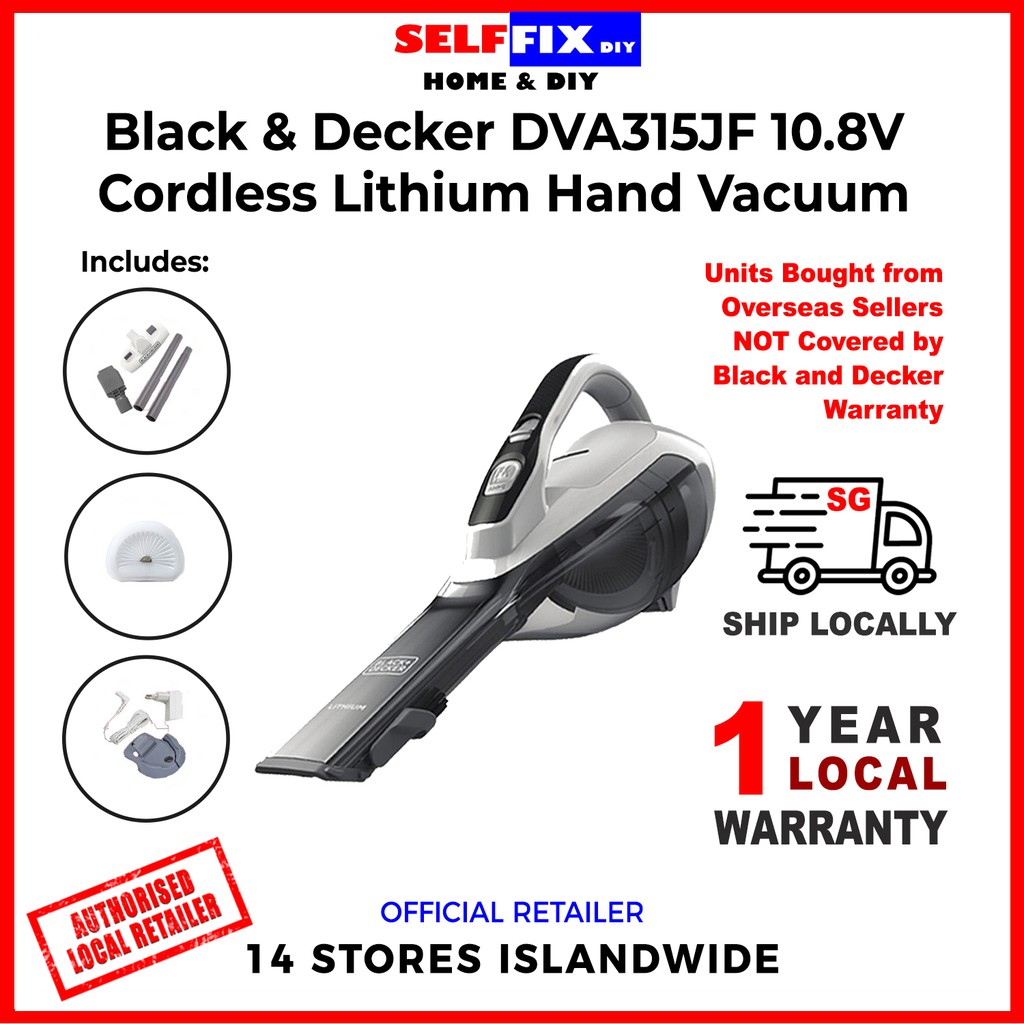 Black and Decker Cordless Lithium Ion Hand Vacuum DVA315JFB1 (1 Year