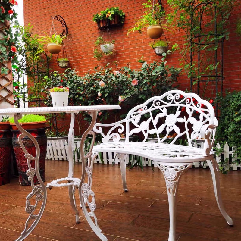 Outdoor Cast Aluminum a Double Chair Park Chair Courtyard Balcony Chair
