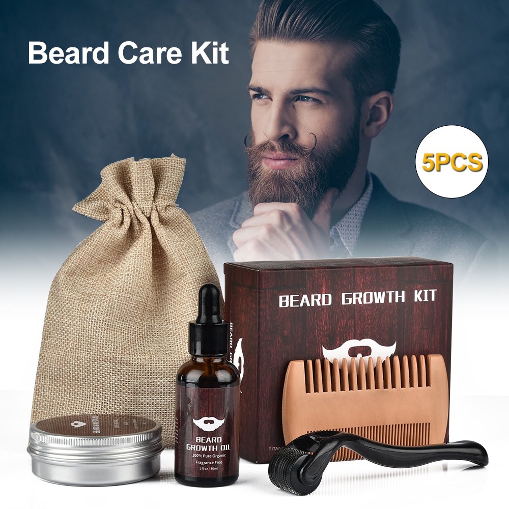 Hailicare Beard Growth Kit Barber Hair Growth Set Beard Beard Growth