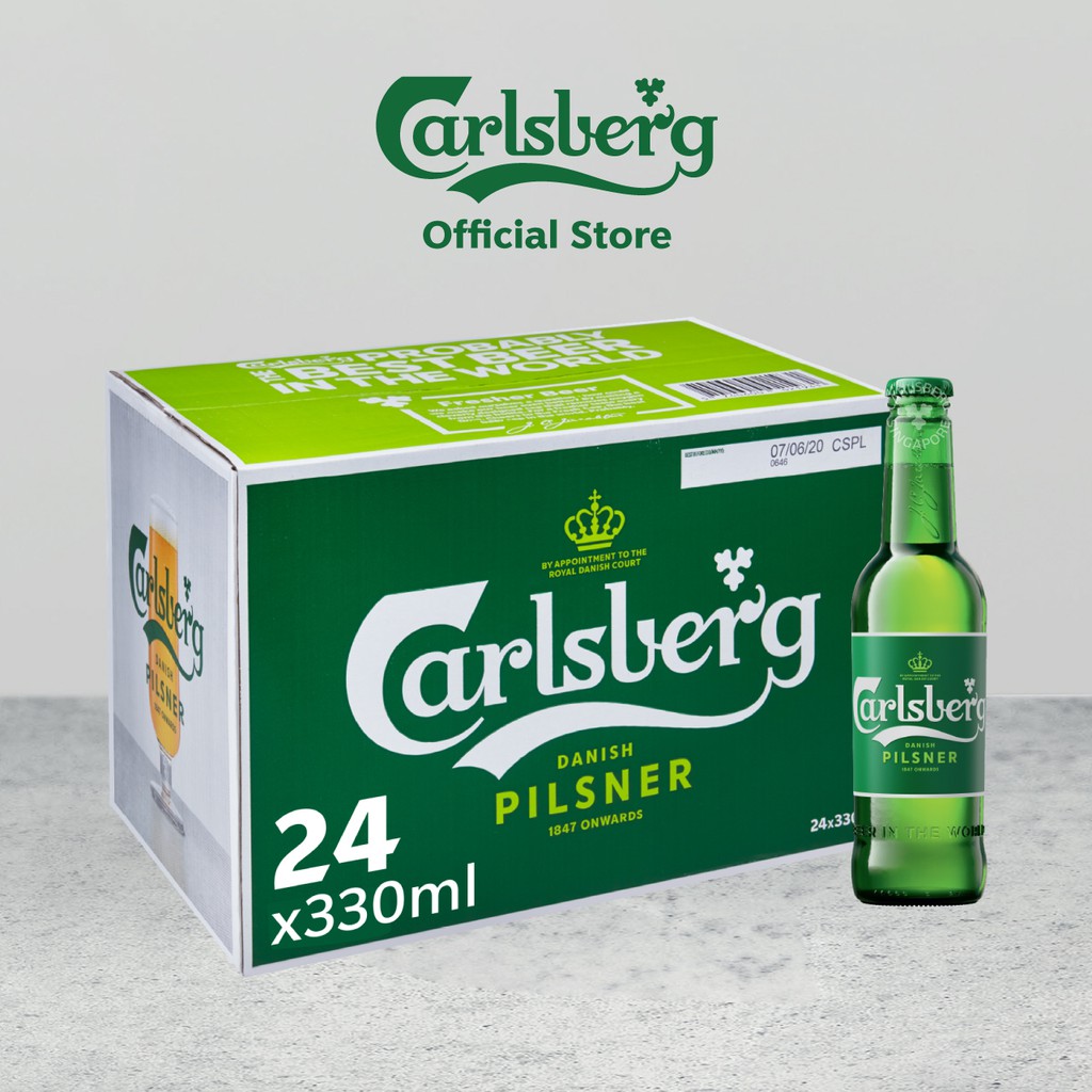 Carlsberg Danish Pilsner Beer 330ml 24s Pint Bottle Shopee Singapore