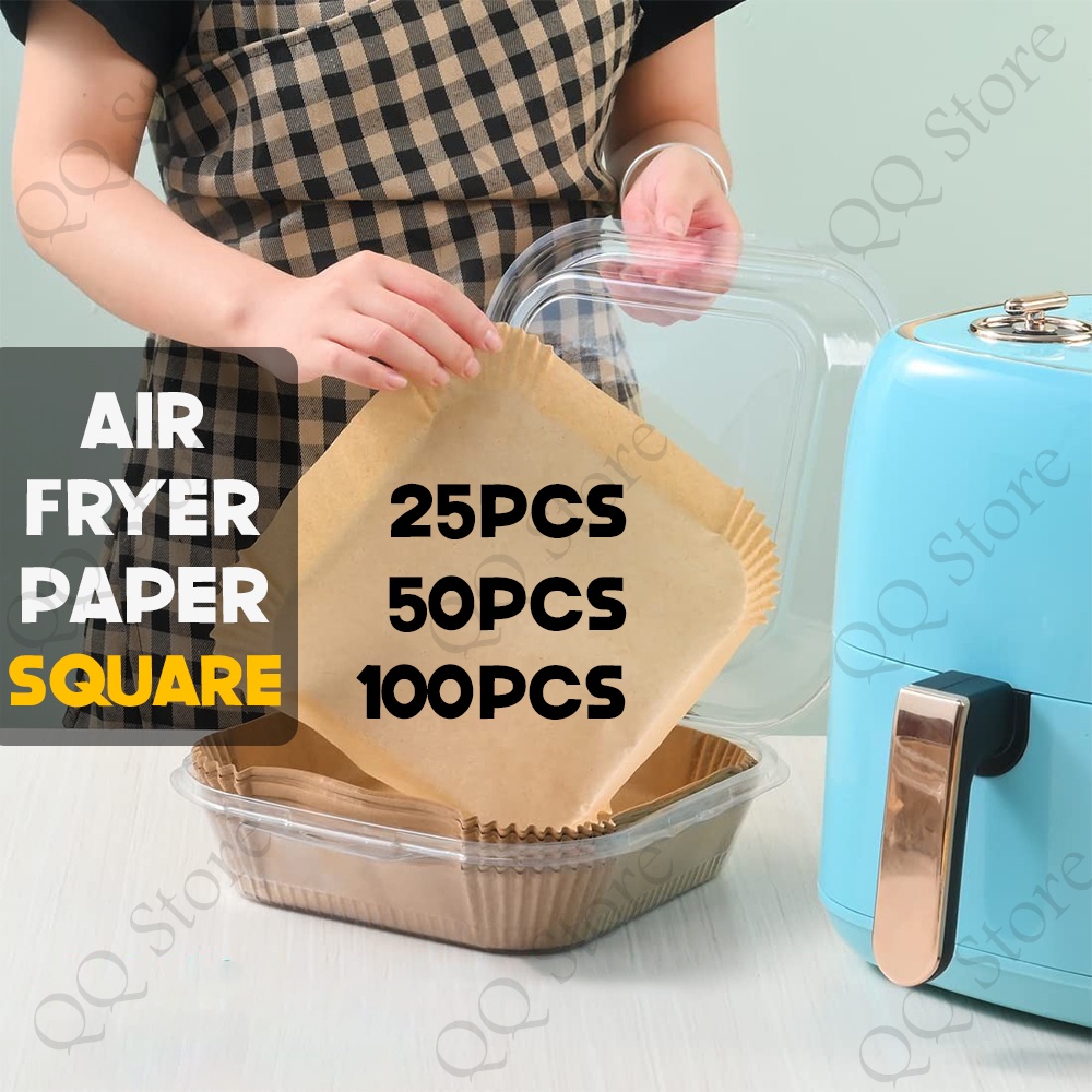 20cm 24cm SQUARE Air Fryer Disposable Baking Papers Non Stick Round