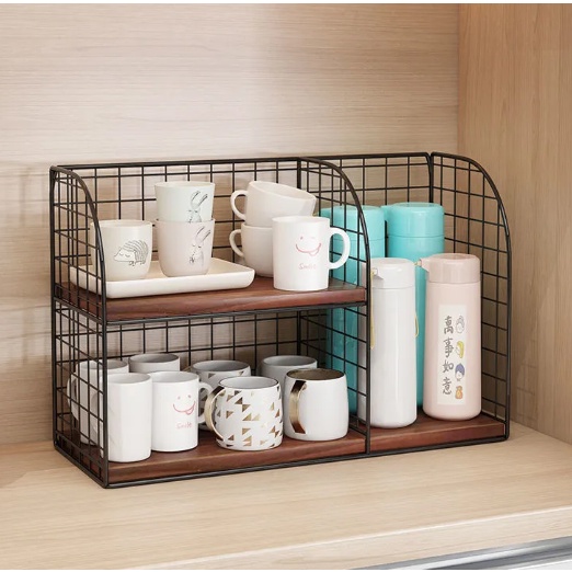 Cup shelf on the dining table in the living room, tea cup storage