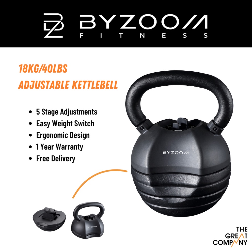 [SG] BYZOOM Fitness Adjustable Kettlebell 18kg/40lb Shopee Singapore